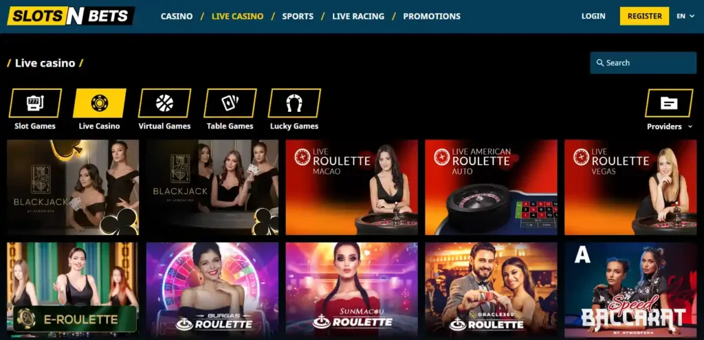 slotsnbets live casino